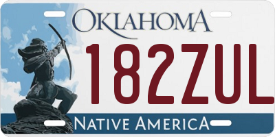 OK license plate 182ZUL