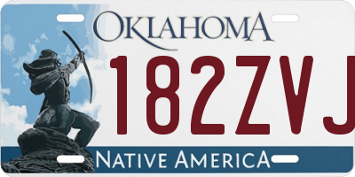 OK license plate 182ZVJ