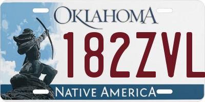 OK license plate 182ZVL