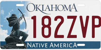 OK license plate 182ZVP