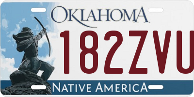 OK license plate 182ZVU