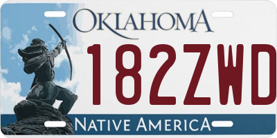 OK license plate 182ZWD