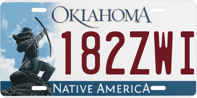 OK license plate 182ZWI