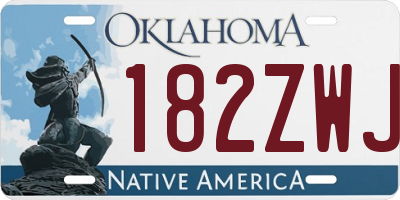 OK license plate 182ZWJ