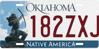 OK license plate 182ZXJ