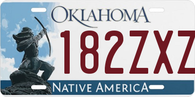 OK license plate 182ZXZ