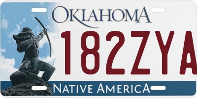OK license plate 182ZYA