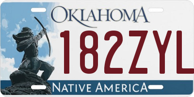 OK license plate 182ZYL