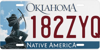 OK license plate 182ZYQ