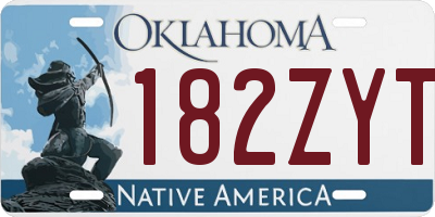 OK license plate 182ZYT