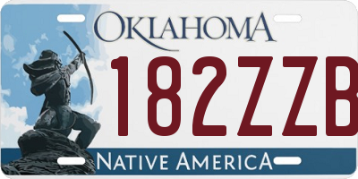 OK license plate 182ZZB