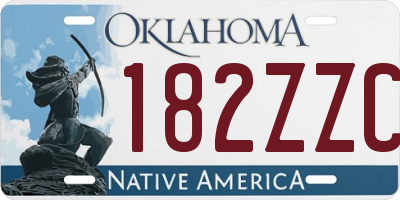 OK license plate 182ZZC