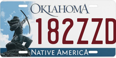OK license plate 182ZZD