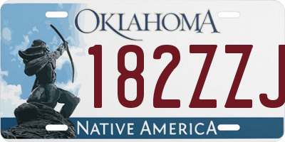 OK license plate 182ZZJ