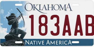 OK license plate 183AAB