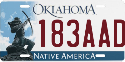 OK license plate 183AAD