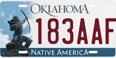 OK license plate 183AAF