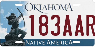 OK license plate 183AAR