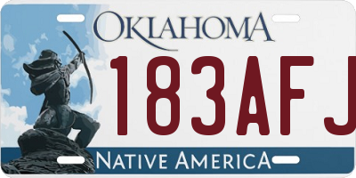 OK license plate 183AFJ