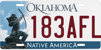 OK license plate 183AFL