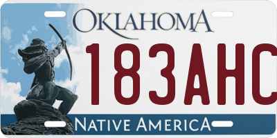 OK license plate 183AHC