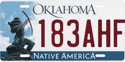 OK license plate 183AHF