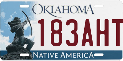 OK license plate 183AHT