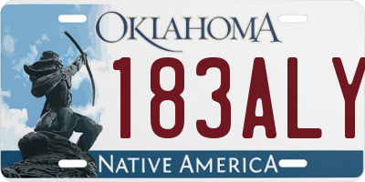 OK license plate 183ALY