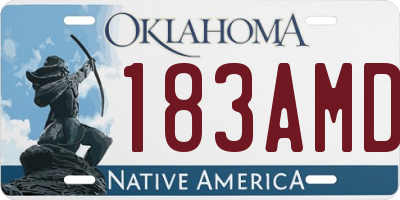 OK license plate 183AMD