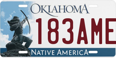 OK license plate 183AME