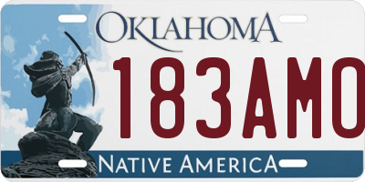 OK license plate 183AMO