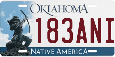 OK license plate 183ANI