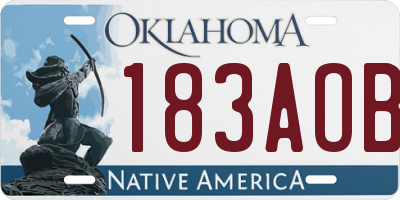 OK license plate 183AOB