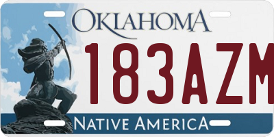 OK license plate 183AZM