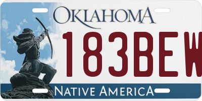 OK license plate 183BEW