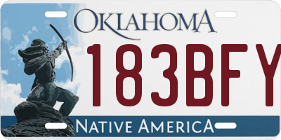 OK license plate 183BFY