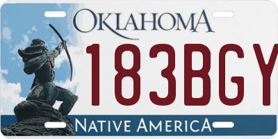 OK license plate 183BGY