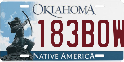 OK license plate 183BOW