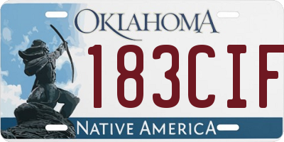 OK license plate 183CIF