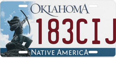 OK license plate 183CIJ