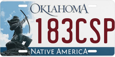 OK license plate 183CSP