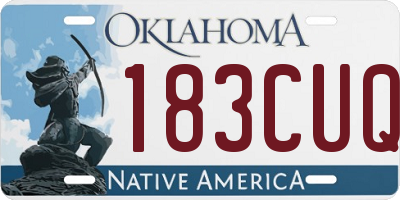 OK license plate 183CUQ