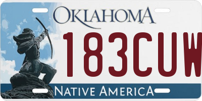 OK license plate 183CUW