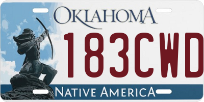 OK license plate 183CWD