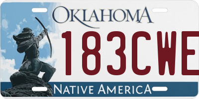OK license plate 183CWE