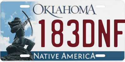 OK license plate 183DNF