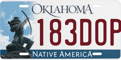 OK license plate 183DOP