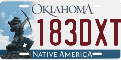 OK license plate 183DXT