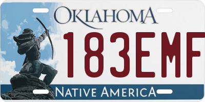 OK license plate 183EMF