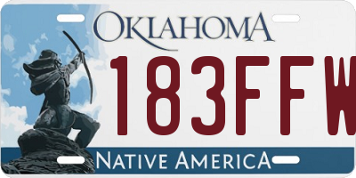 OK license plate 183FFW